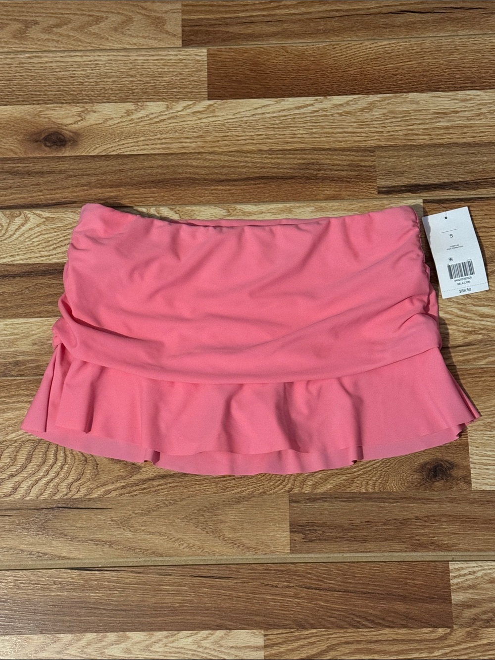 crown & ivy Coral Pink Ruffle Swim Mini Skirt
